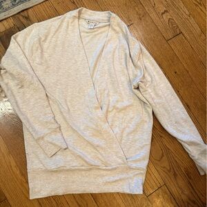 Athleta Cream fleece-lined Pilates top